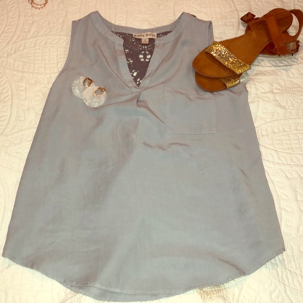 Baby blue sleeveless summer top